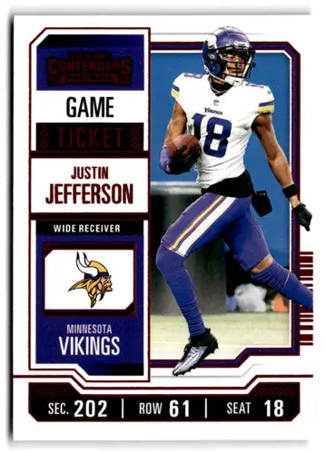 2023 Panini Contenders Game Ticket Red #67 Justin Jefferson NM-MT Vikin ID:75427 - Football Card Single