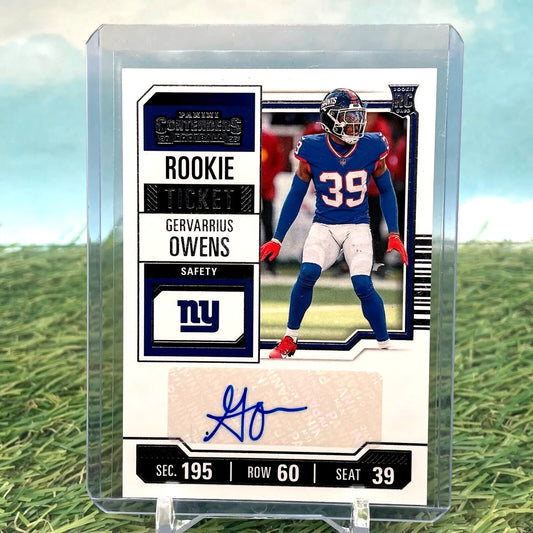 New York Giants Gervarrius Owens Rookie Ticket Auto from 2023 Panini Contenders card