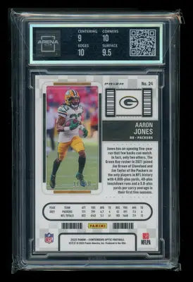 2023 Panini Contenders Optic Orange Aaron Jones #24 31/50 Arena Club 9.5 - Football Card Single