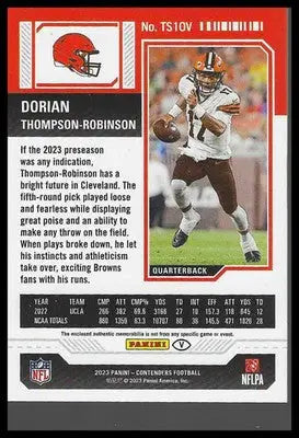 2023 Panini Contenders Rke Ticket Swatches Var #TS10V Dorian Thompson-Robinson