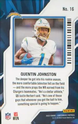2023 Panini Contenders Rookie of the Year Contenders #16 Quentin Johnston - Football Card Single