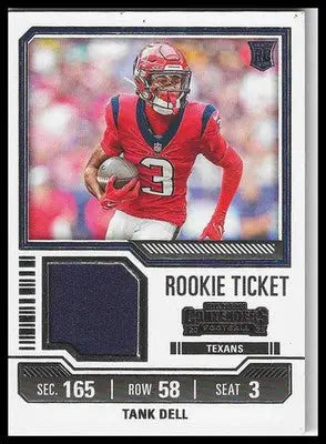 2023 Panini Contenders Rookie Ticket Swatches #TS26 Tank Dell