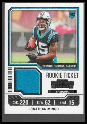 2023 Panini Contenders Rookie Ticket Swatches Variations #TS19V Jonathan Mingo