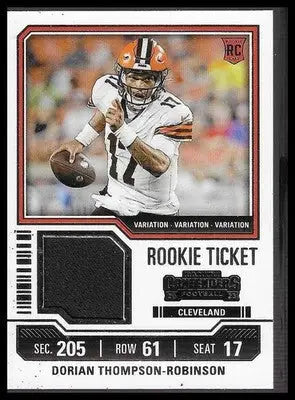 2023 Panini Contenders Rookie Tkt Swatches Var #TS10V Dorian Thompson-Robinson