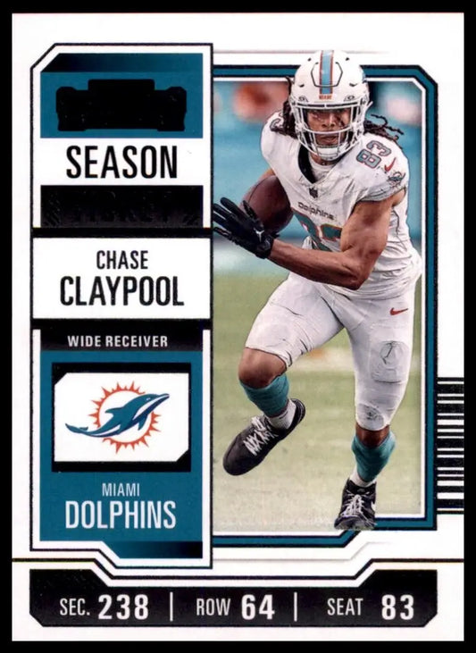 2023 Panini Contenders Season Ticket Chase Claypool #17 Miami Dolphins Football - Football Card Single