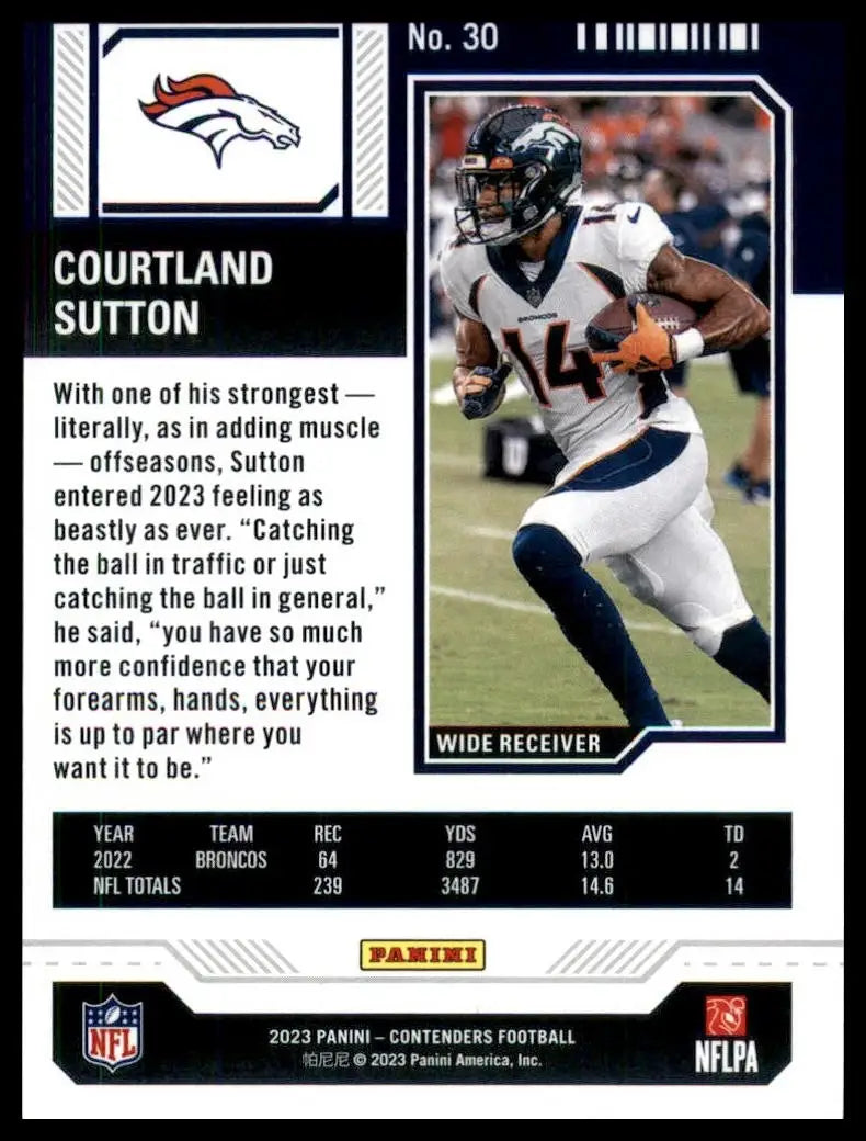 2023 Panini Contenders - Season Ticket Courtland Sutton #30 Retail - Football Card Single
