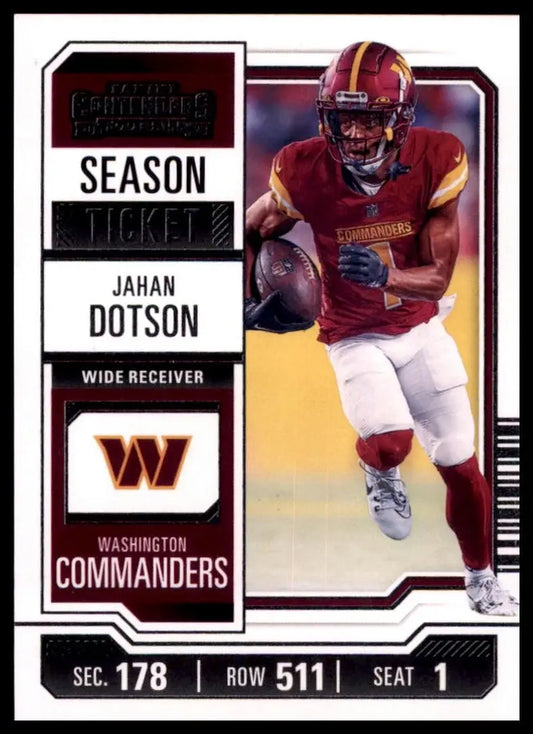 2023 Panini Contenders Season Ticket Jahan Dotson #99 Washington Commanders Card