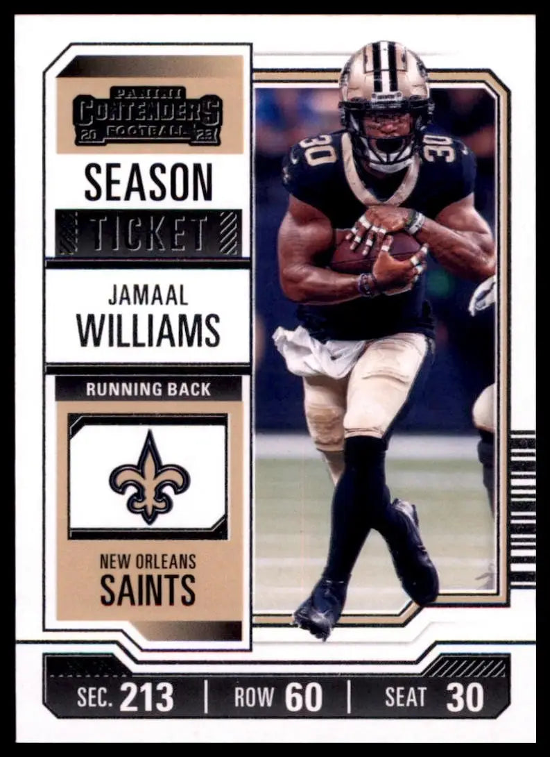 2023 Panini Contenders Season Ticket Jamaal Williams #73 New Orleans Saints Card