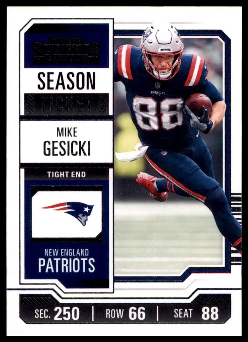 2023 Panini Contenders Season Ticket Mike Gesicki #70 New England Patriots Card