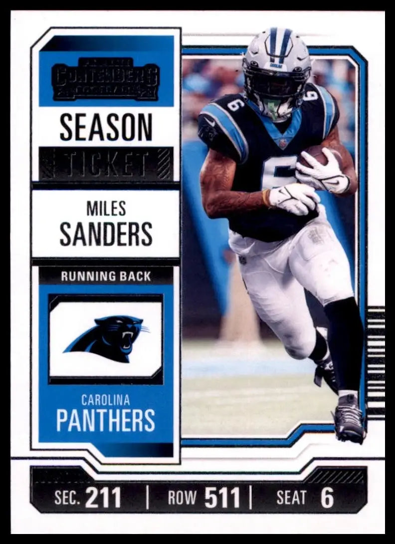 2023 Panini Contenders Season Ticket Miles Sanders #16 Carolina Panthers Card - Football Card Single