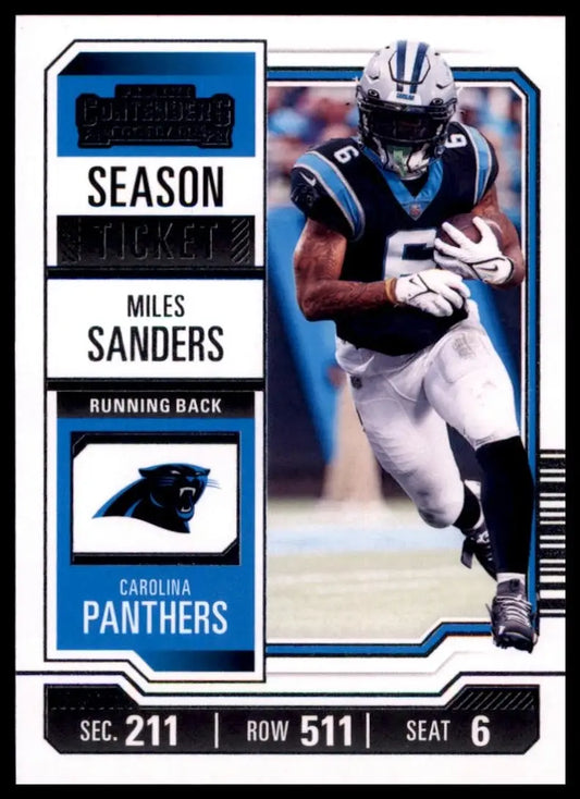 2023 Panini Contenders Season Ticket Miles Sanders #16 Carolina Panthers Card - Football Card Single