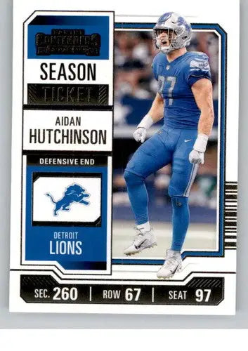Aidan Hutchinson football card from 2023 Panini Contenders Season Ticket series