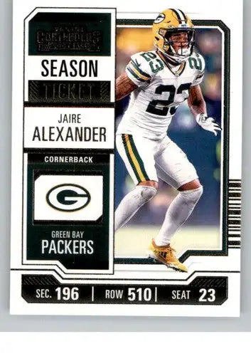 Jaire Alexander football card from Panini Contenders Season Ticket retail product