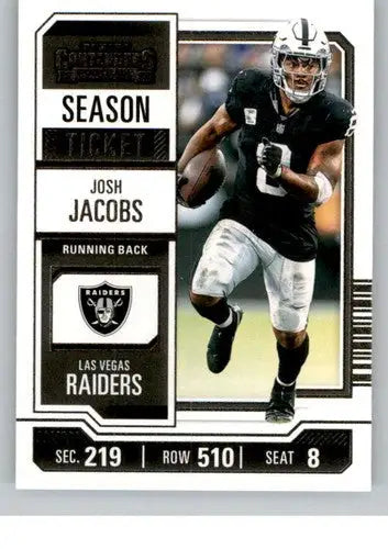 Original gloss 2023 Panini Contenders Season Ticket Josh Jacobs football card