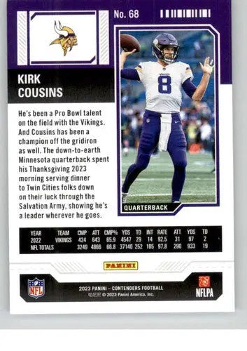 2023 Panini Contenders Season Ticket Retail Kirk Cousins football card NM-MT