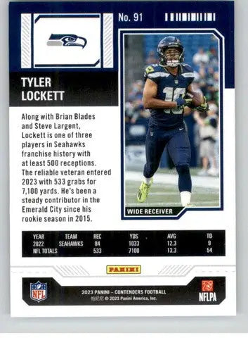 2023 Panini Contenders Season Ticket Tyler Lockett football card NM-MT Sea ID 75444