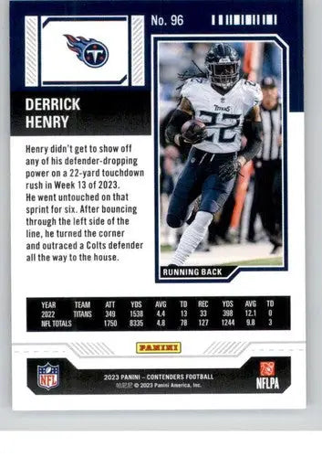 Original gloss Derrick Henry football card from 2023 Panini Contenders Season Ticket retail