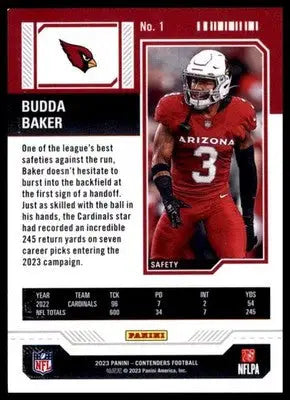 2023 Panini Contenders - Season Ticket Retail Budda Baker 1 Arizona Cardinals - Football Card Single