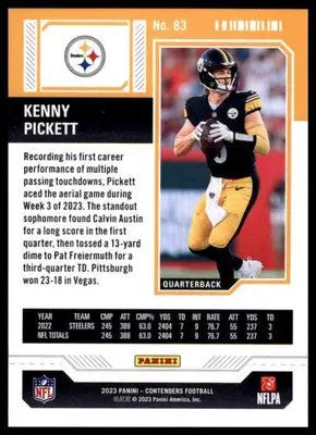 2023 Panini Contenders Season Ticket Retail Kenny Pickett 83 Pittsburgh Steelers - Football Card Single
