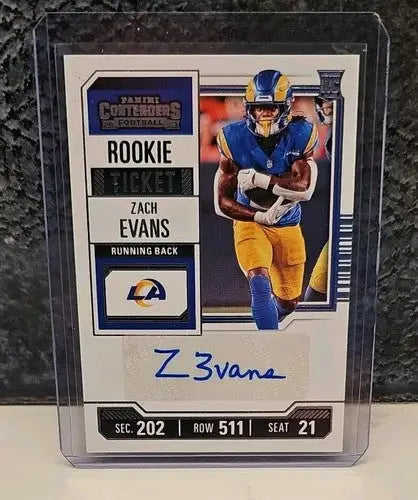 2023 Panini Contenders Zach Evans Rookie Ticket Auto #270 LA Rams - Football Card Single