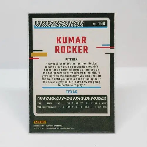 2023 Panini Donruss Baseball Kumar Rocker Independence Day Texas Rangers #168 - Baseball Card Single