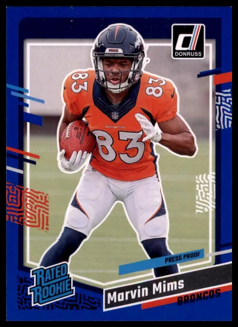 2023 Panini Donruss Blue Rookie Marvin Mims #327 Denver Broncos Football Card - Football Card Single