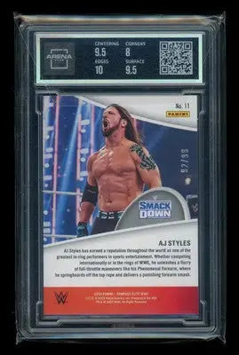 2023 Panini Donruss Elite Full Throttle Red AJ Styles #11 92/99 Arena Club 8.5 - Wrestling Card Single