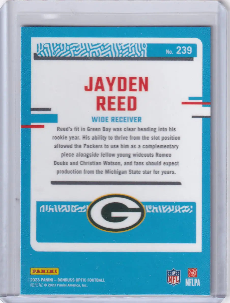 2023 Panini Donruss Optic #239 Jayden Reed - Green Bay Packers