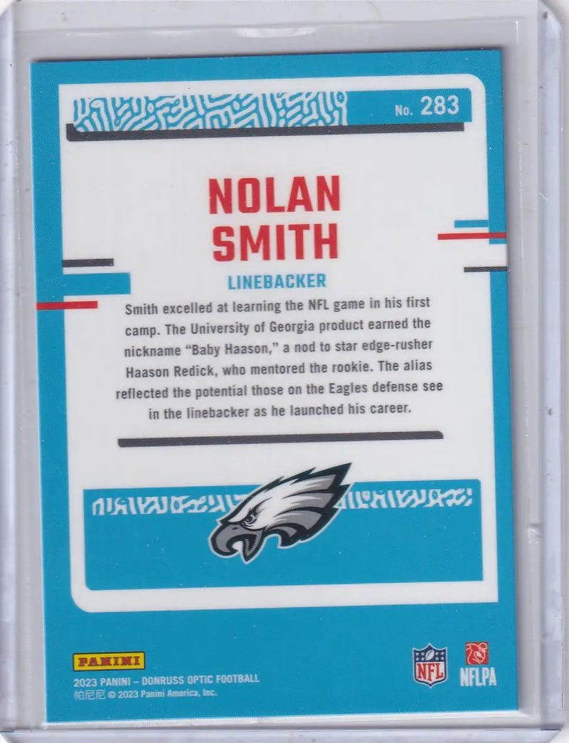 2023 Panini Donruss Optic #283 Nolan Smith - Philadelphia Eagles - Football Card Single