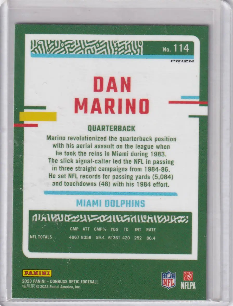 2023 Panini Donruss Optic Blue Stars #114 Dan Marino - Miami Dolphins