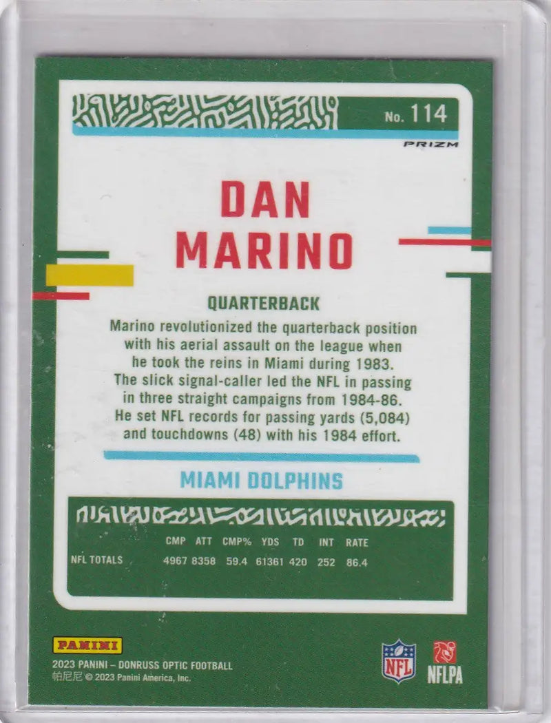 2023 Panini Donruss Optic Blue Stars #114 Dan Marino - Miami Dolphins