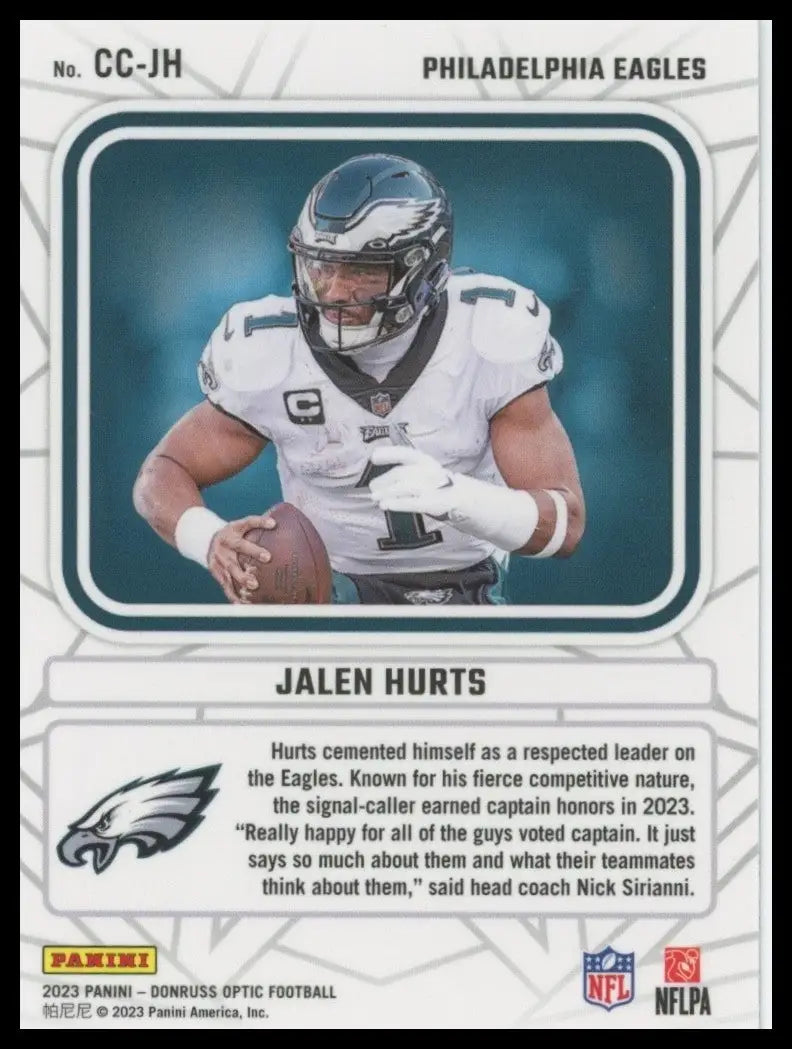 2023 Panini Donruss Optic Captain in Charge Jalen Hurts #CC-JH Eagles Football - Football Card Single