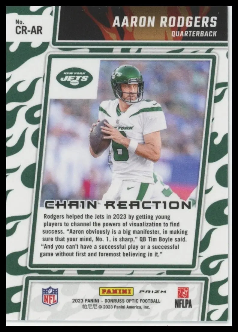 2023 Panini Donruss Optic Chain Reaction Holo Aaron Rodgers #CR-AR New York Jets - Football Card Single