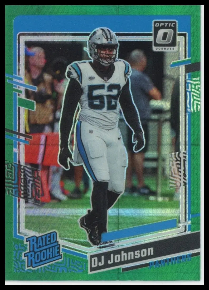 2023 Panini Donruss Optic Green Hyper Rookie DJ Johnson #214 Carolina Panthers - Football Card Single