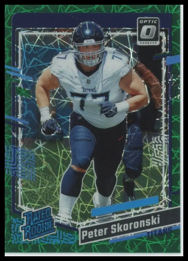 2023 Panini Donruss Optic Green Velocity Rookie Peter Skoronski #296 Titans NFL - Football Card Single