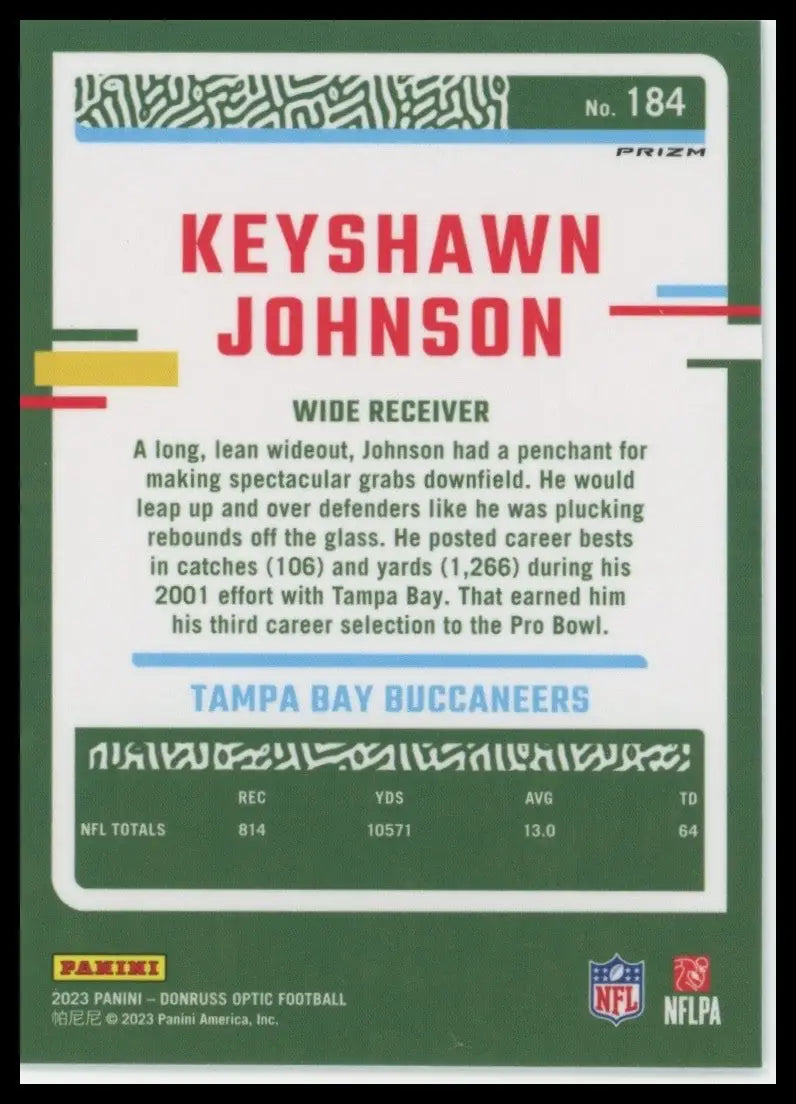 2023 Panini Donruss Optic Holo Keyshawn Johnson #184 Tampa Bay Buccaneers Card - Football Card Single