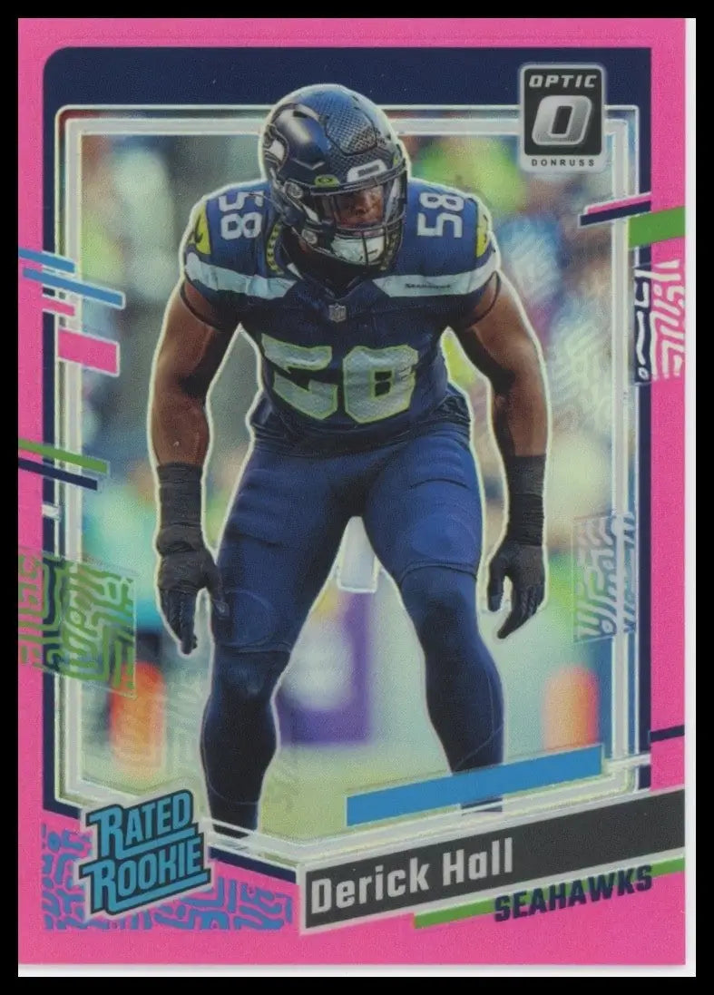 2023 Panini Donruss Optic Pink Rookie Derick Hall #291 Seattle Seahawks Football - Football Card Single