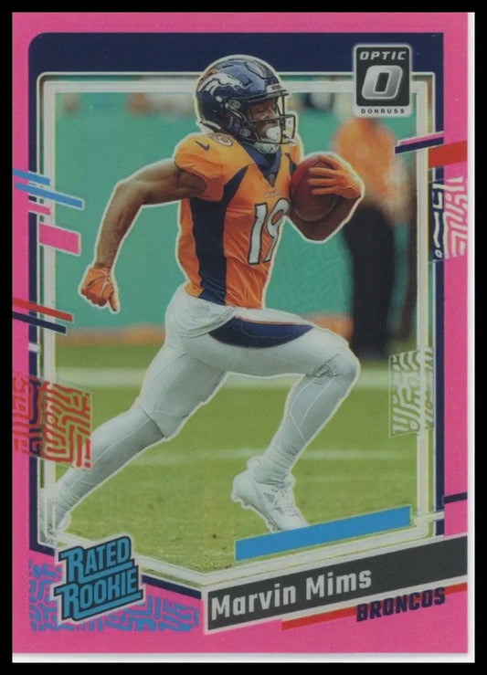2023 Panini Donruss Optic Pink Rookie Marvin Mims #231 Dever Broncos Football - Football Card Single