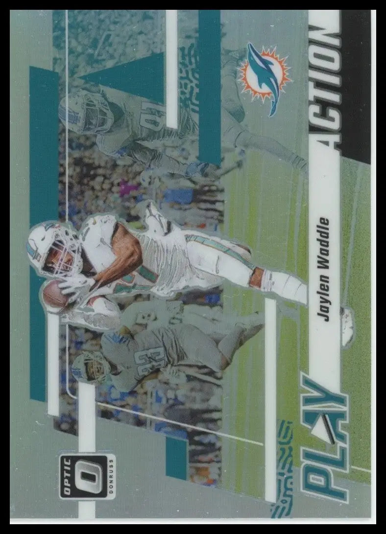 2023 Panini Donruss Optic Play Action Holo Jaylen Waddle Miami Dolphins Football - Football Card Single