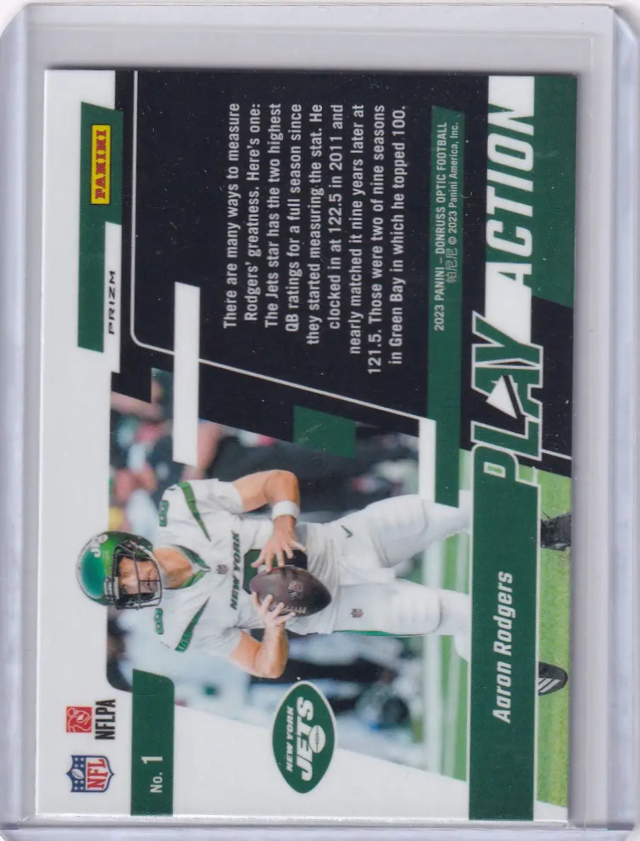 2023 Panini Donruss Optic Prizm #1 Aaron Rodgers - New York Jets - Football Card Single