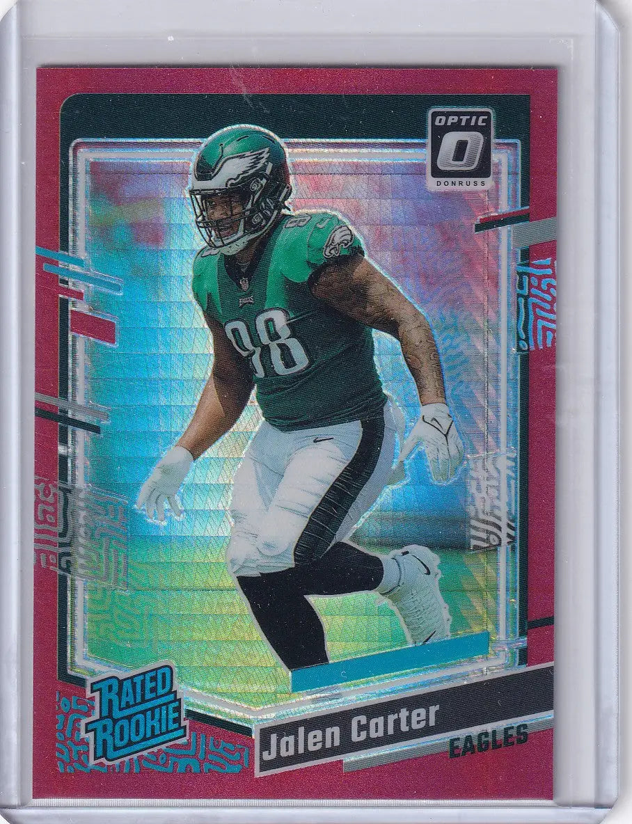 2023 Panini Donruss Optic Red Hyper #281 Jalen Carter - Philadelphia Eagles - Football Card Single