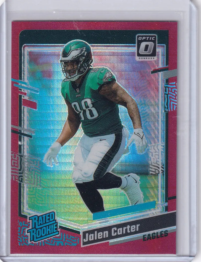 2023 Panini Donruss Optic Red Hyper #281 Jalen Carter - Philadelphia Eagles - Football Card Single