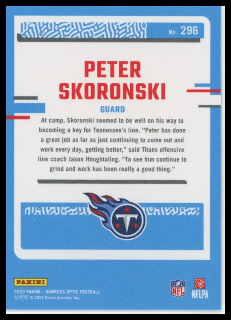 2023 Panini Donruss Optic Rookie Peter Skoronski #296 Tennessee Titans Football - Football Card Single