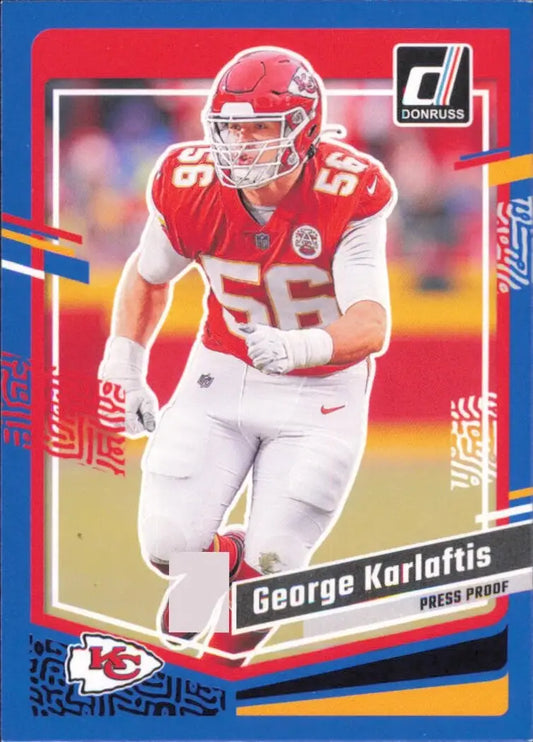 2023 Panini Donruss Press Proof Blue #143 George Karlaftis Kansas City Chiefs - Football Card Single