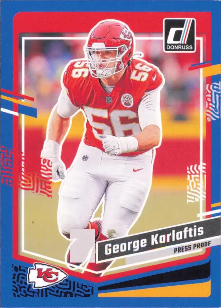 2023 Panini Donruss Press Proof Blue #143 George Karlaftis Kansas City Chiefs - Football Card Single