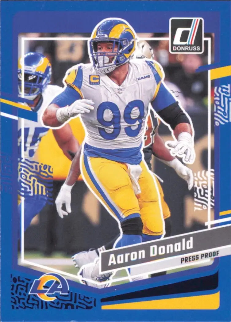 2023 Panini Donruss Press Proof Blue #162 Aaron Donald Los Angeles Rams Football - Football Card Single