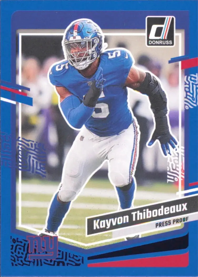 2023 Panini Donruss Press Proof Blue #224 Kayvon Thibodeaux New York Giants Card