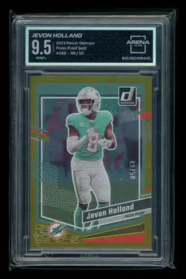 2023 Panini Donruss Press Proof Gold Jevon Holland #188 49/50 AC 9.5 - Football Card Single