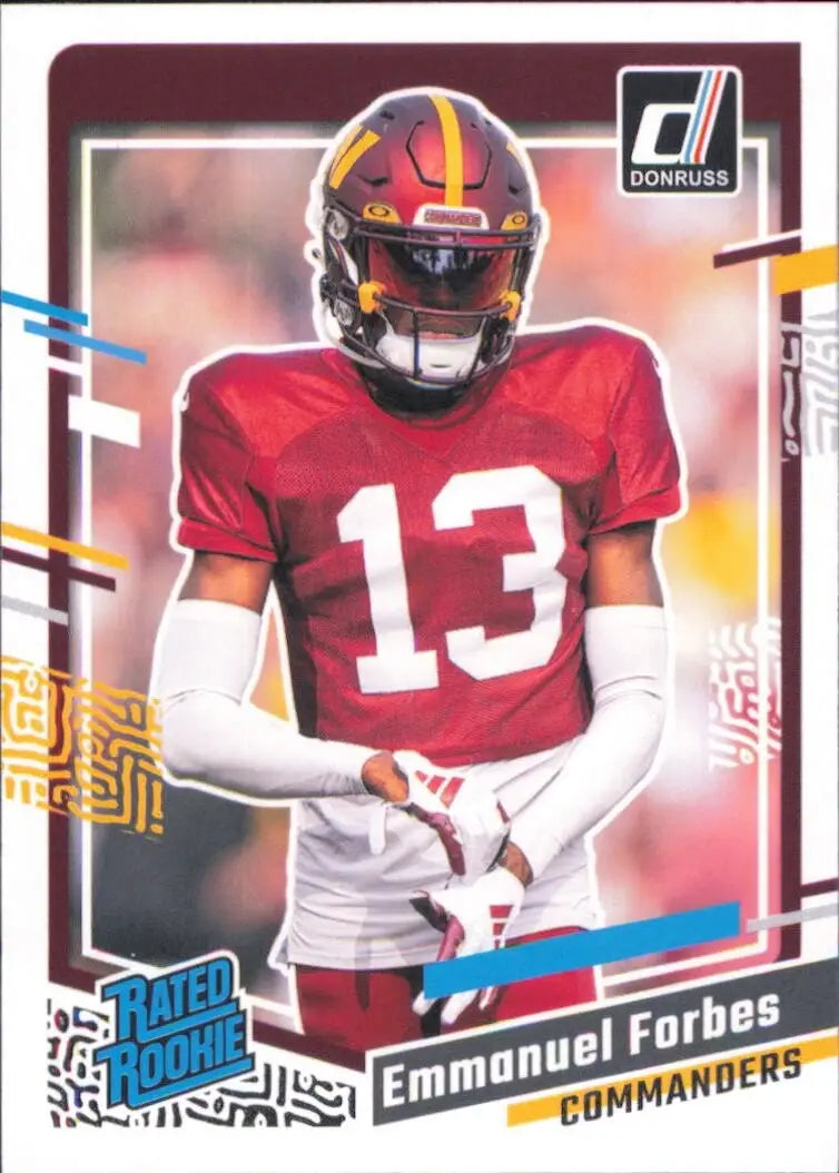2023 Panini Donruss Rated Rookie #399 Emmanuel Forbes Washington Commanders Card