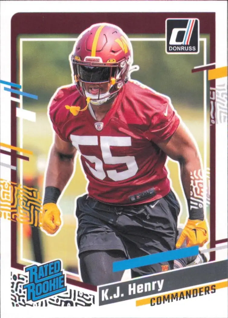 2023 Panini Donruss Rated Rookie #400 KJ Henry Washington Commanders Card NFL